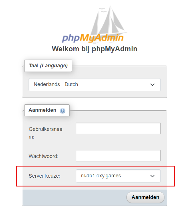 phpMyAdmin Login